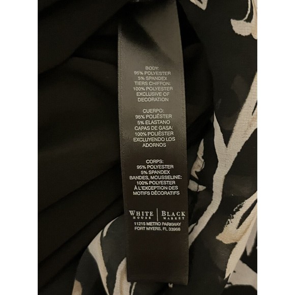 White House Black‎ Market Sleeveless Tiered Chiffon Ruffle Blouse Lined  Sz S - Picture 5 of 7